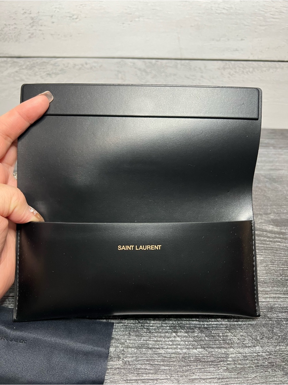 Saint Laurent Black Gloss Sunglasses with Silver Accents - Picture 10 of 11